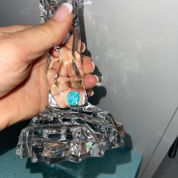 Tiffany Vintage MCM Candlesticks Rock Cut Crystal Set of 2 Collectible Decor - Picture 3 of 7